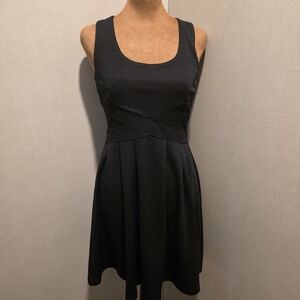 Altar'd State Black Sleeveless Fit-and-Flare Mini Dress